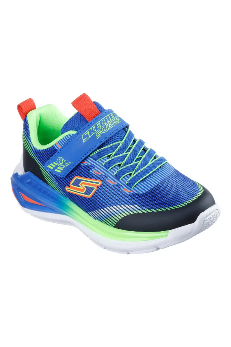 Sneakers blu multicolore con luci e chiusura a strappo Skechers Tri-namics 2.0 [BLU] miniatura 2