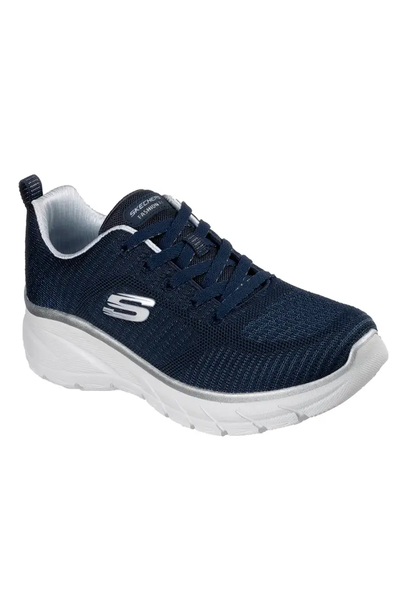 Sneakers blu navy in knit con Memory Foam Skechers Fashion Fit 2 0 Moonlight Glow [NAVY] miniatura 3