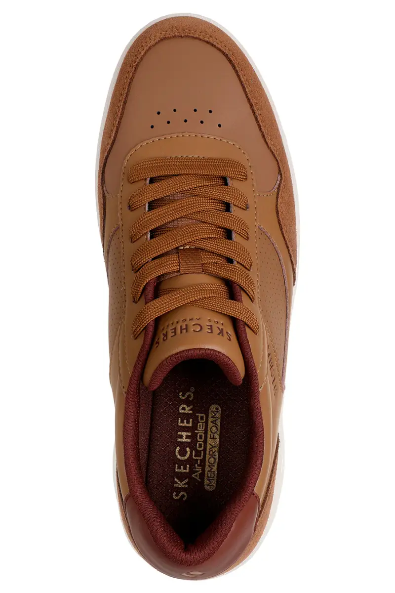 Sneakers color cuoio con soletta Air-Cooled Skechers UNO CTL OUT OF SIGHT [COGNAC] miniatura 5