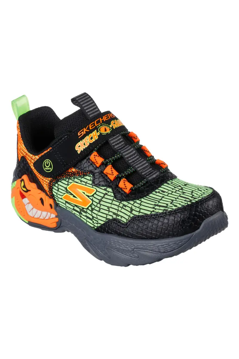 Sneakers con Luci Skechers Dino-Lights Nere e Verdi [NERO] miniatura 2