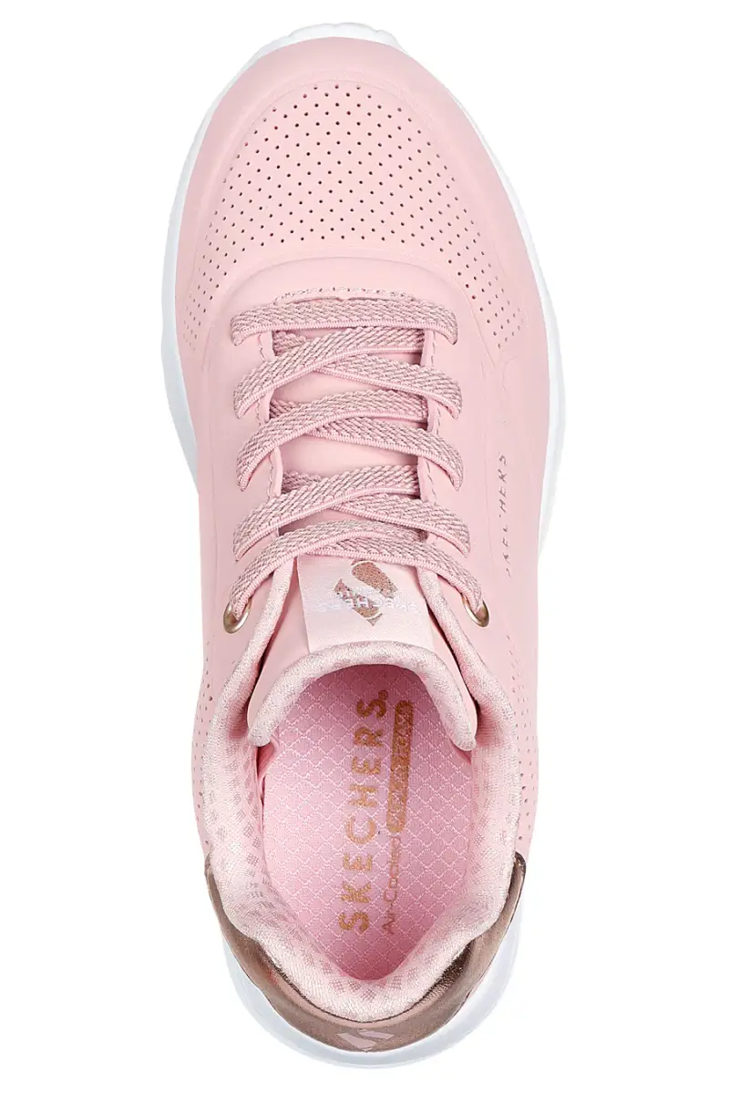 Sneakers da bambina rosa Skechers Uno Lite Metallic Mode [ROSA] miniatura 5