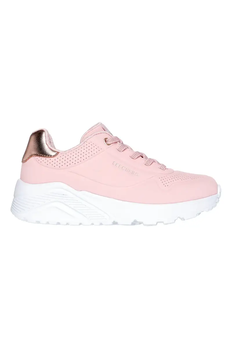 Sneakers da bambina rosa Skechers Uno Lite Metallic Mode [ROSA]