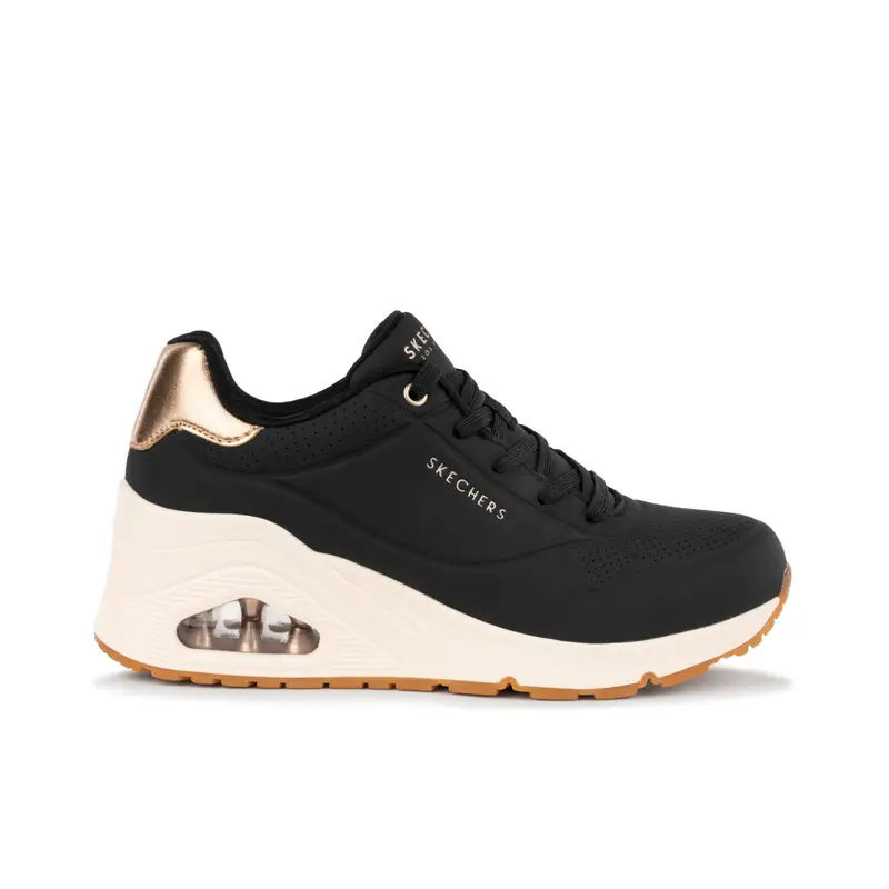 Sneakers donna nere Uno - Hi Steps con zeppa