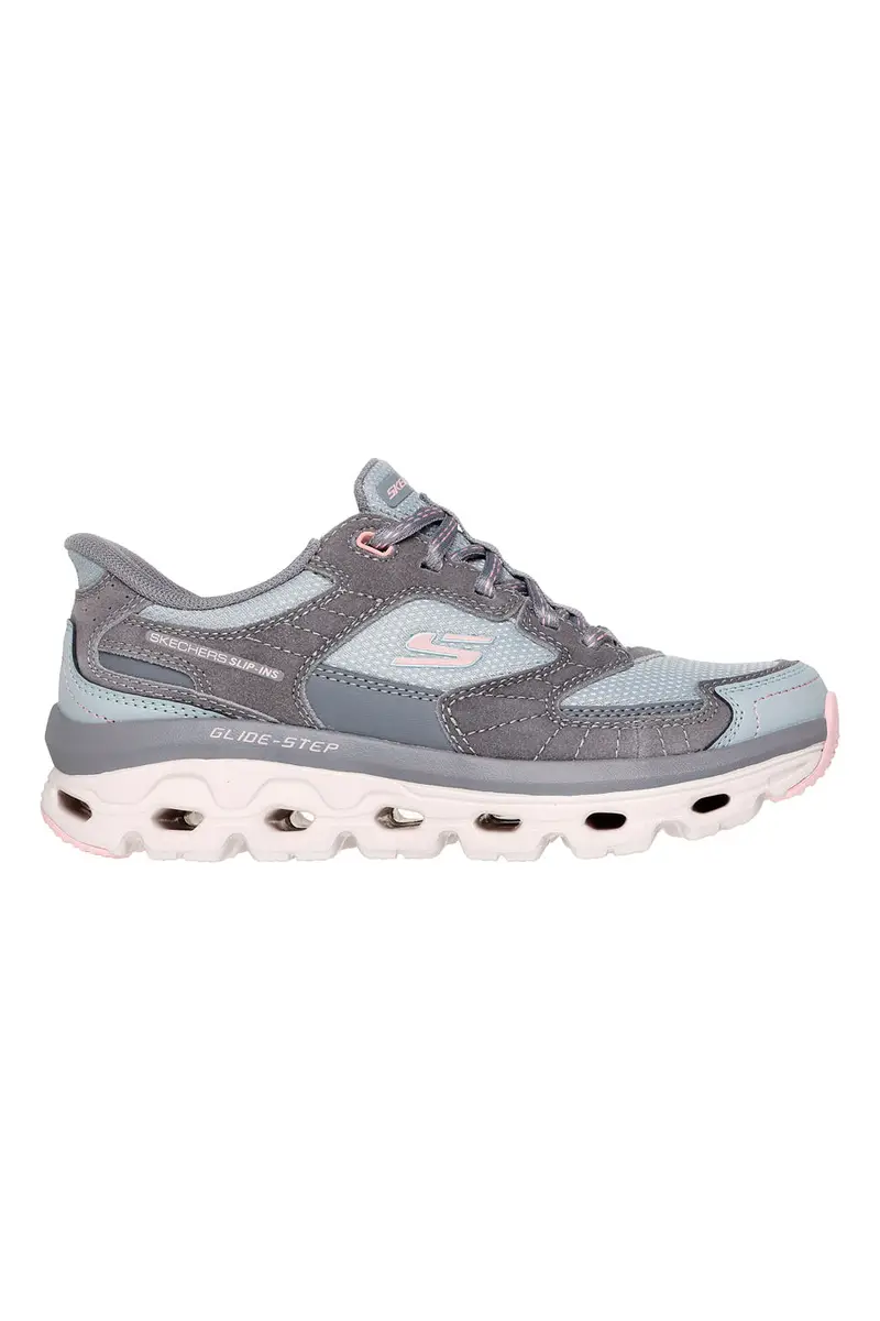 Sneakers grigie e azzurre con suola Glide-Step e Memory Foam Skechers Glide-Step Sole Paradise Valley [GRIGIO
