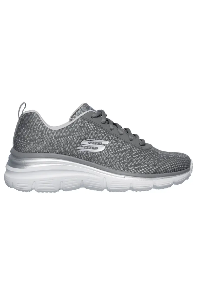 Sneakers grigie in mesh con memory foam Skechers Fashion fit bold boundaries [GRIGIO] miniatura 5