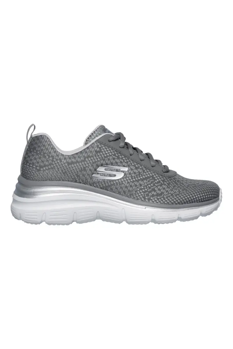 Sneakers grigie in mesh con memory foam Skechers Fashion fit bold boundaries [GRIGIO]