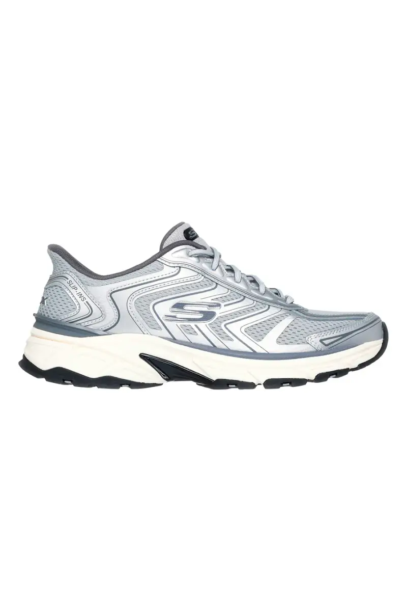 Sneakers grigie in mesh con Memory Foam Skechers Stamina Sport [ARGENTO