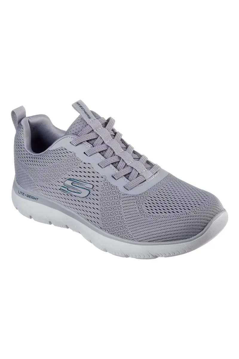 Sneakers grigie in mesh con Memory Foam Skechers Summits Eckler [GRIGIO] miniatura 2