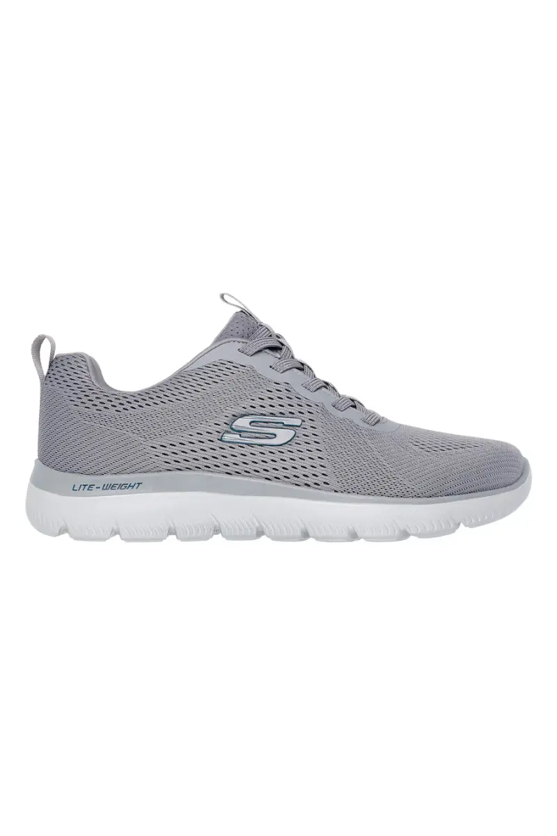 Sneakers grigie in mesh con Memory Foam Skechers Summits Eckler [GRIGIO]