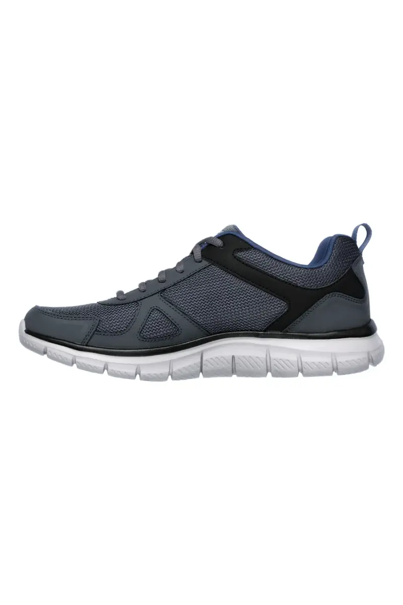 Sneakers grigio e blu in pelle e mesh con Memory Foam Skechers Track Scloric [GRIGIO miniatura 4