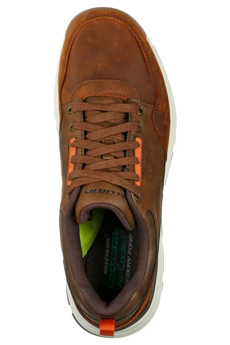 Sneakers marrone scuro in pelle Skechers Rozier Mancer [MARRONE] miniatura 5