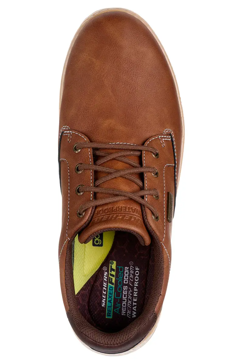 Sneakers marroni in pelle waterproof Skechers Garlan Pryor [MARRONE] miniatura 5