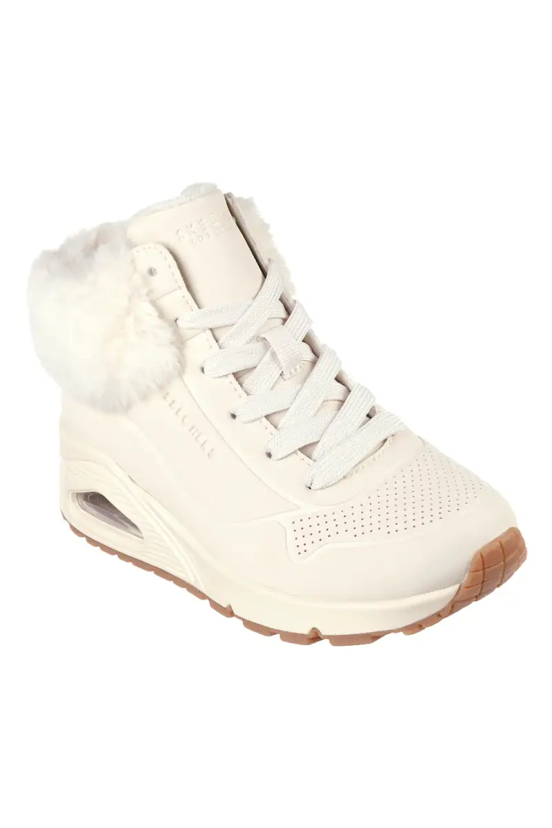 Sneakers mid-cut bianco imbottito con cerniera SKECHERS UNO FALL AIR [BEIGE] miniatura 2