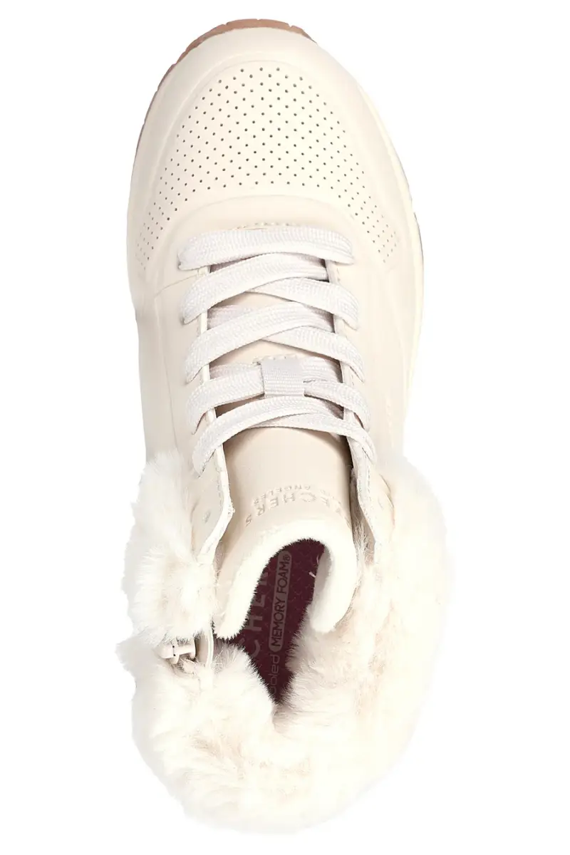 Sneakers mid-cut bianco imbottito con cerniera SKECHERS UNO FALL AIR [BEIGE] miniatura 5