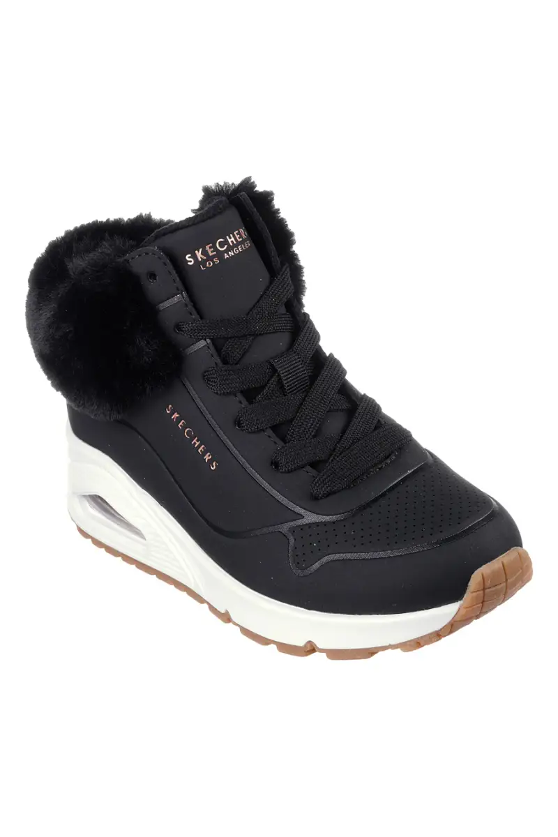 Sneakers Mid-Cut Nere Con Pelo Skechers Uno Fall Air [NERO] miniatura 2