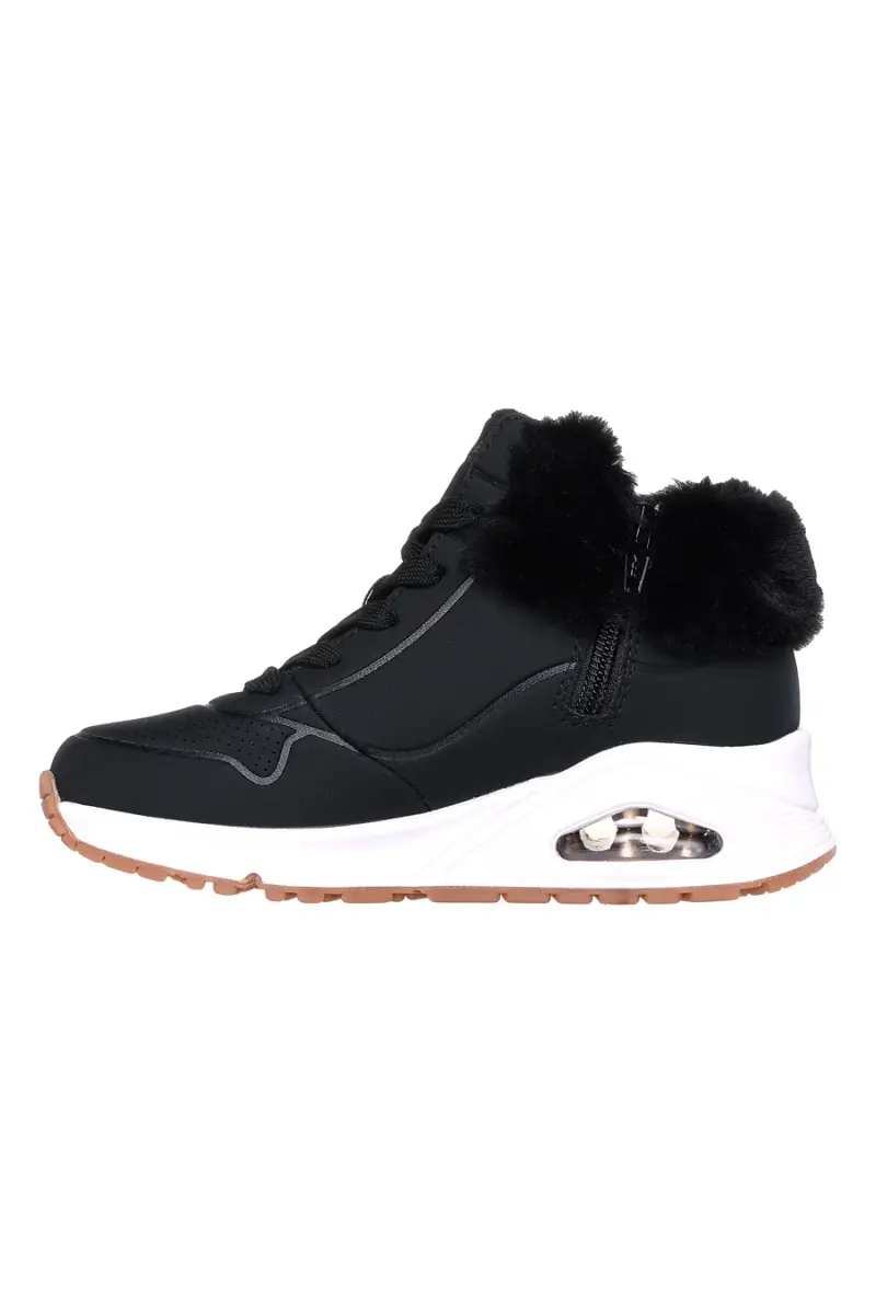Sneakers Mid-Cut Nere Con Pelo Skechers Uno Fall Air [NERO] miniatura 3