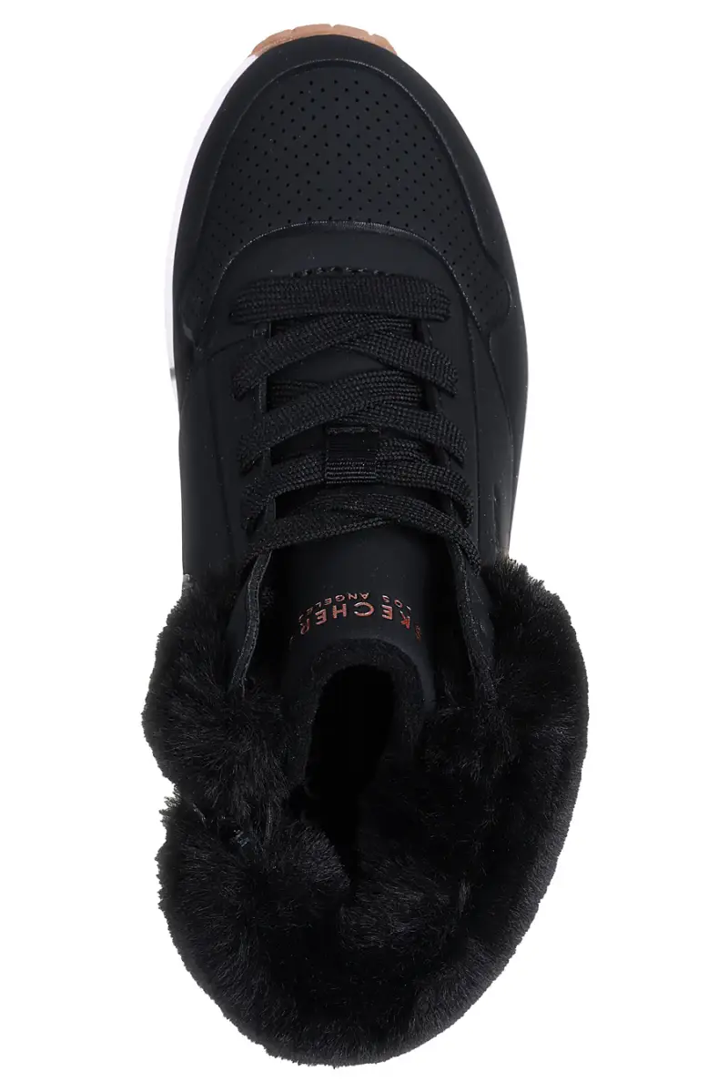 Sneakers Mid-Cut Nere Con Pelo Skechers Uno Fall Air [NERO] miniatura 5