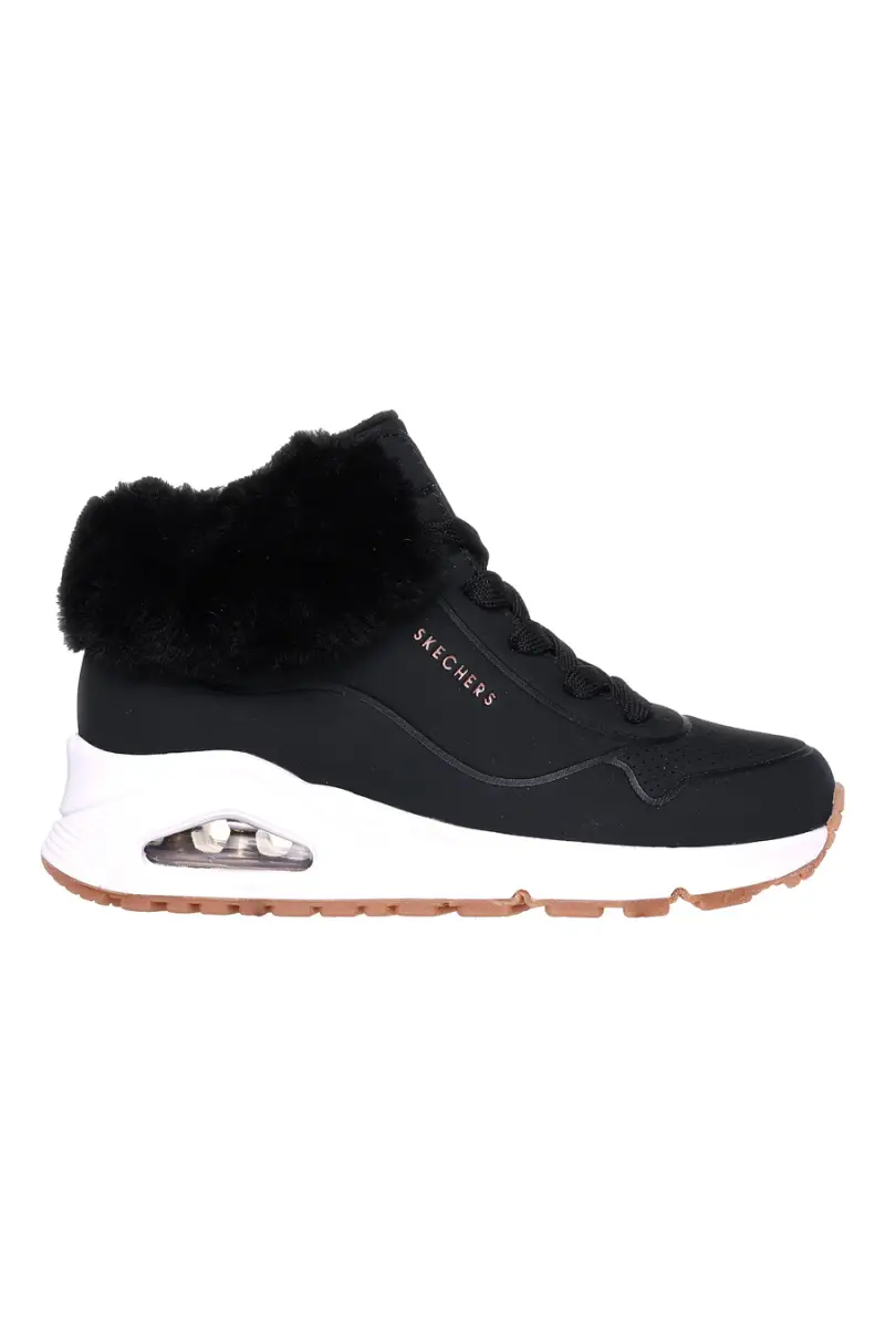 Sneakers Mid-Cut Nere Con Pelo Skechers Uno Fall Air [NERO]