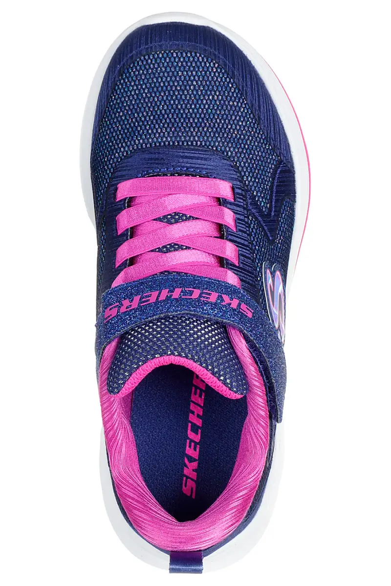 Sneakers navy glitterate con chiusura a strappo Wave 92 Skechers [NAVY] miniatura 3