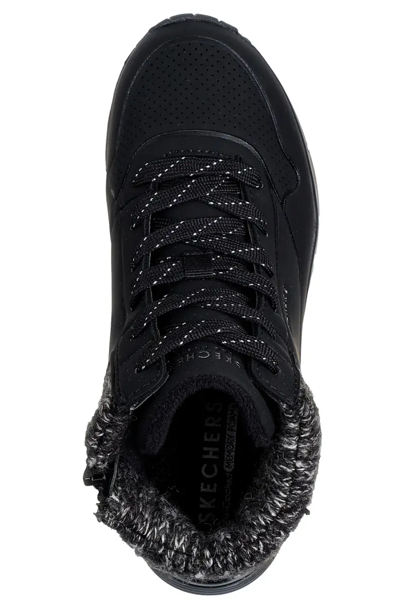 Sneakers nere alte con collo in maglia Skechers Uno Gen1 Darling Daze [NERO] miniatura 5