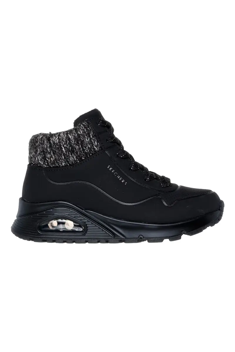 Sneakers nere alte con collo in maglia Skechers Uno Gen1 Darling Daze [NERO]