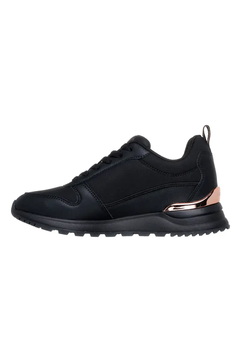 Sneakers nere con dettagli rose gold e suola alta Skechers Runway Classy Gal Womens [NERO] miniatura 3