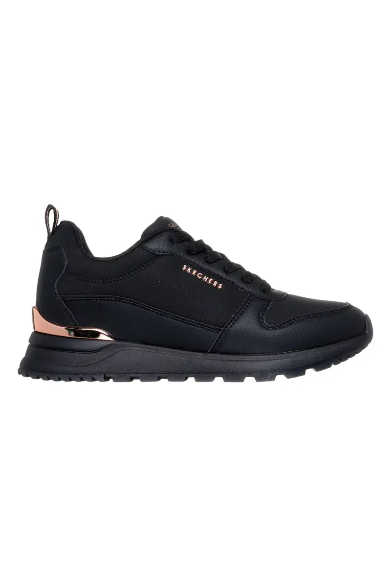 Sneakers nere con dettagli rose gold e suola alta Skechers Runway Classy Gal Womens [NERO]