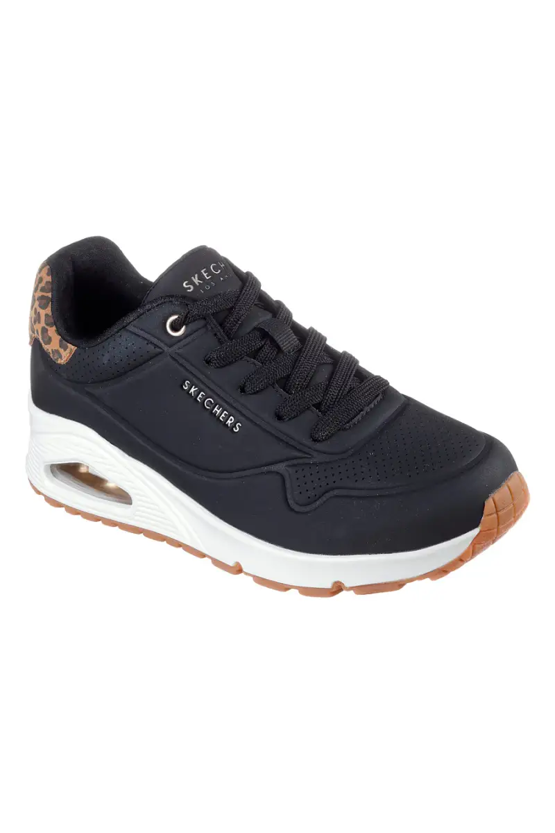 Sneakers nere con dettaglio animalier e suola air Skechers Uno Jungle Nite [BLACK] miniatura 2
