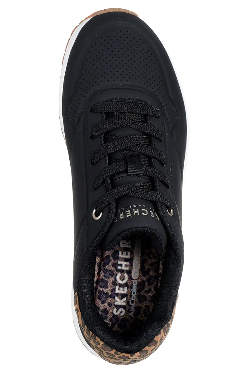 Sneakers nere con dettaglio animalier e suola air Skechers Uno Jungle Nite [BLACK] miniatura 3