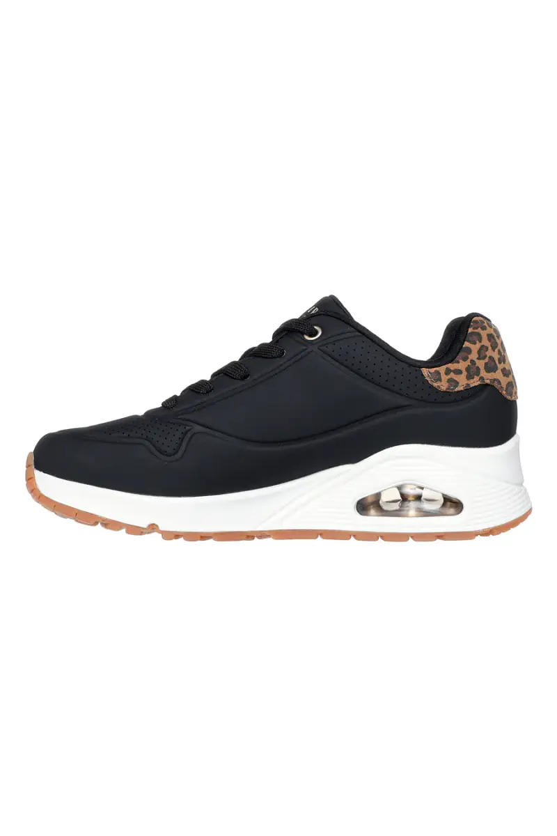 Sneakers nere con dettaglio animalier e suola air Skechers Uno Jungle Nite [BLACK] miniatura 4