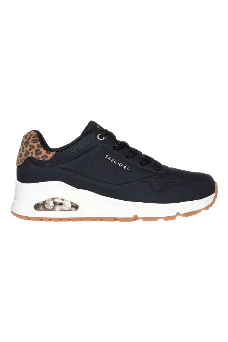 Sneakers nere con dettaglio animalier e suola air Skechers Uno Jungle Nite [BLACK]