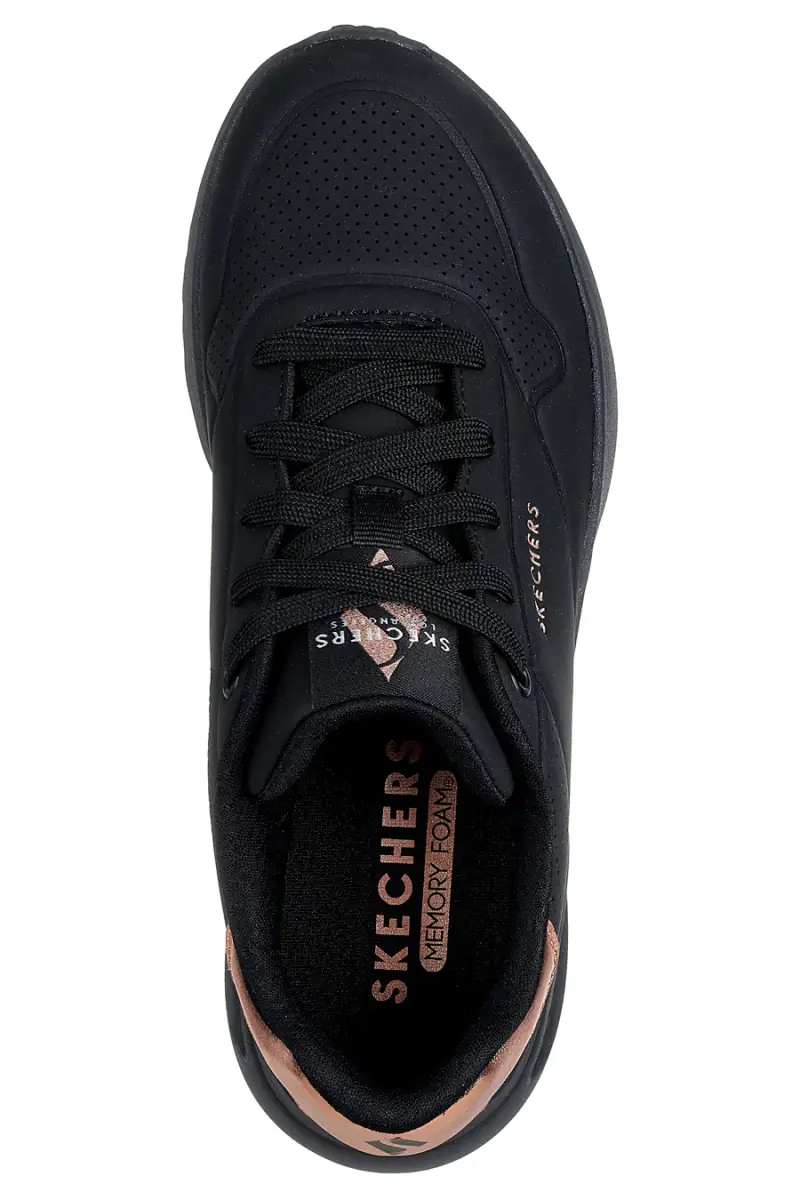 Sneakers nere con dettaglio rame e suola platform Skechers Uno Lite Shimmer Along [NERO] miniatura 5