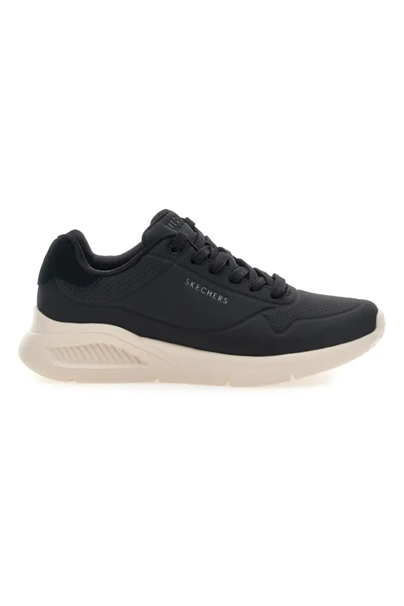 Sneakers nere con Memory Foam Skechers UNO LITE SUITED LITE [NERO]