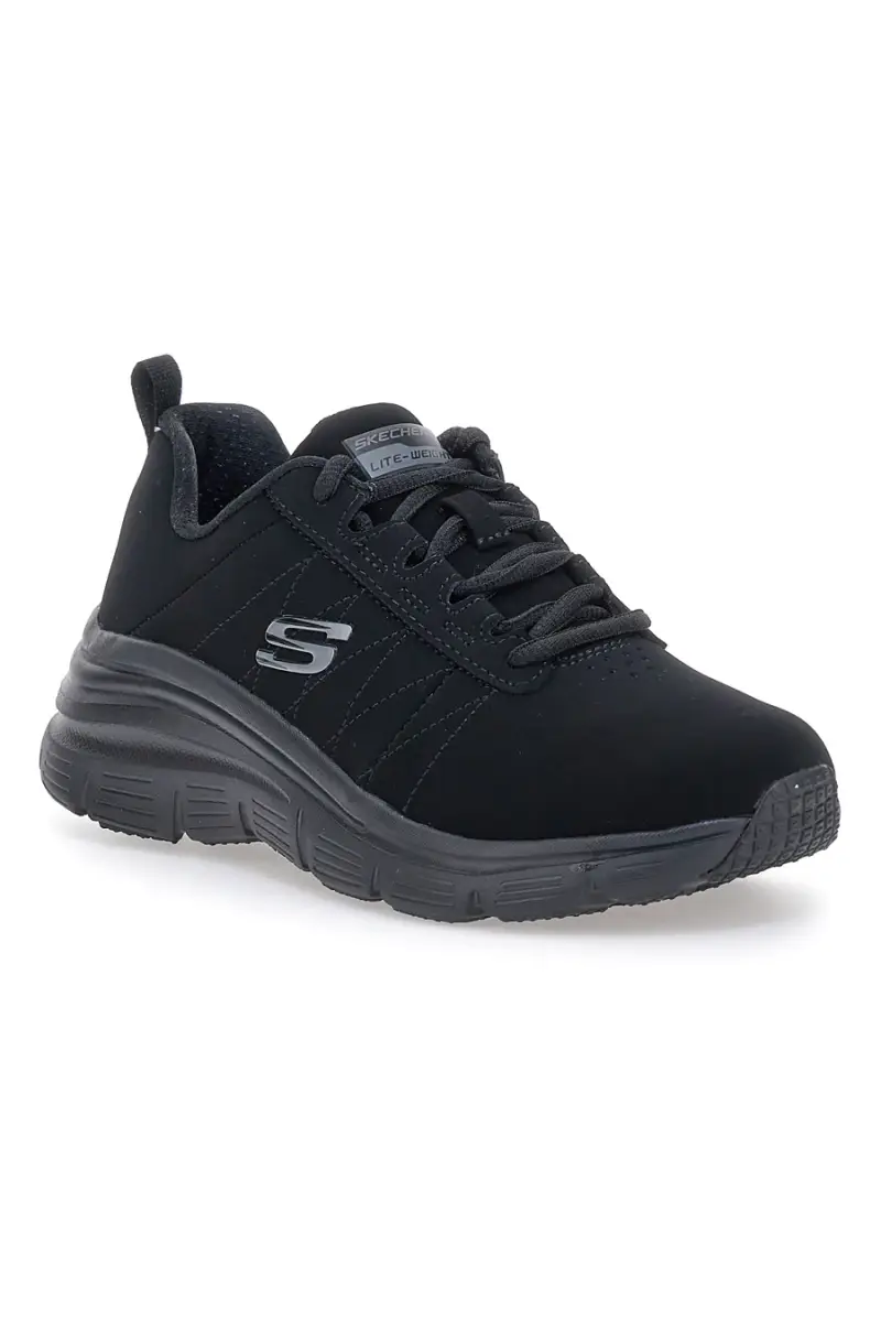 Sneakers nere con plateau e Memory Foam Skechers FASHION FIT TRUE FEELS [NERO] miniatura 2