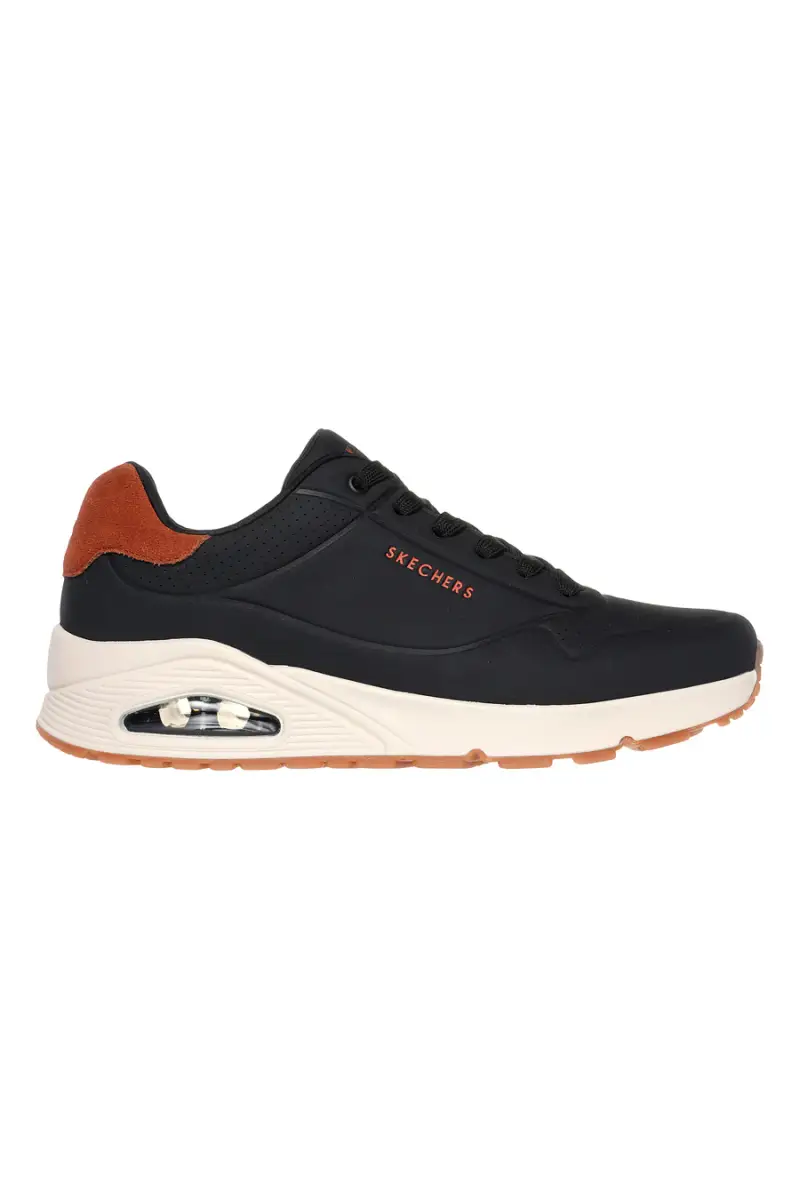 Sneakers nere con suola ammortizzata Air-Cooled Memory Foam Skechers Uno Suited On Air [NERO]