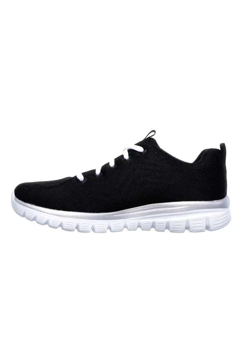 Sneakers nere con suola bianca in mesh e Memory Foam Skechers Graceful Get Connected [BIANCO miniatura 3