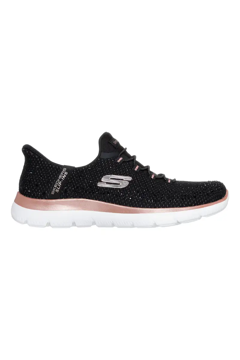 Sneakers nere glitterate con Memory Foam Skechers Summits Brilliant Shine [BLACK]