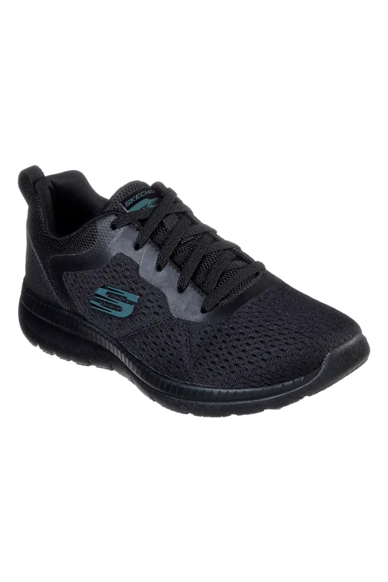 Sneakers nere in mesh con Memory Foam Skechers Bountiful Quick Path [NERO] miniatura 2