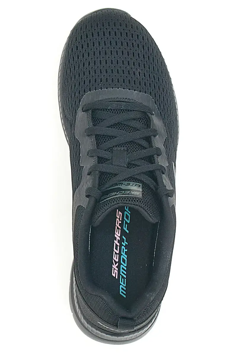 Sneakers nere in mesh con Memory Foam Skechers Bountiful Quick Path [NERO] miniatura 3