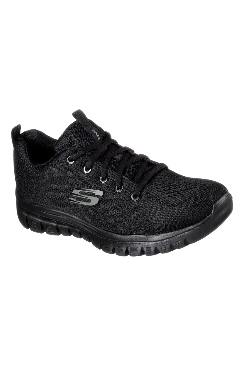 Sneakers nere in mesh con Memory Foam Skechers Graceful Get Connected [NERO] miniatura 2