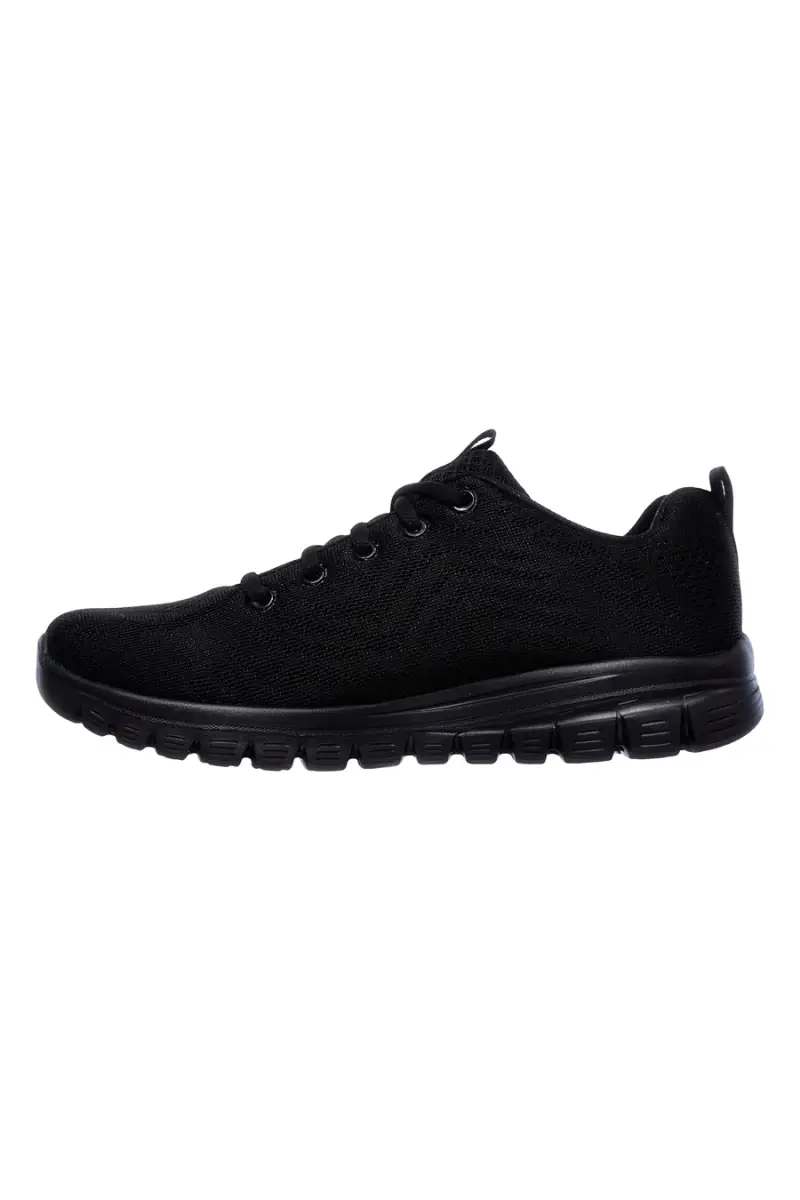 Sneakers nere in mesh con Memory Foam Skechers Graceful Get Connected [NERO] miniatura 4