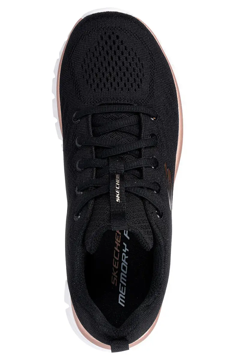 Sneakers nere in mesh con Memory Foam Skechers Graceful Get Connected R-Sport [NERO miniatura 5
