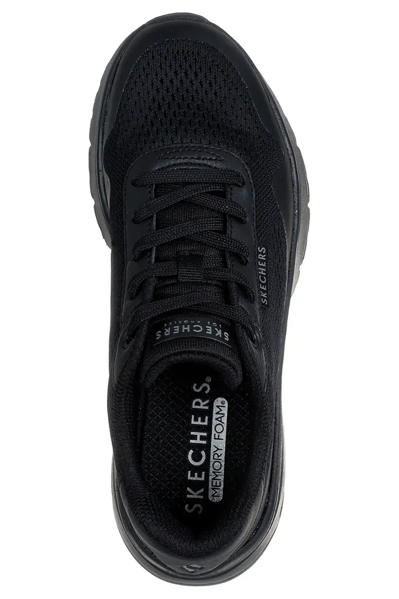 Sneakers nere in mesh con suola ad aria e Memory Foam Skechers Uno Flex Spring On Air [NERO] miniatura 3