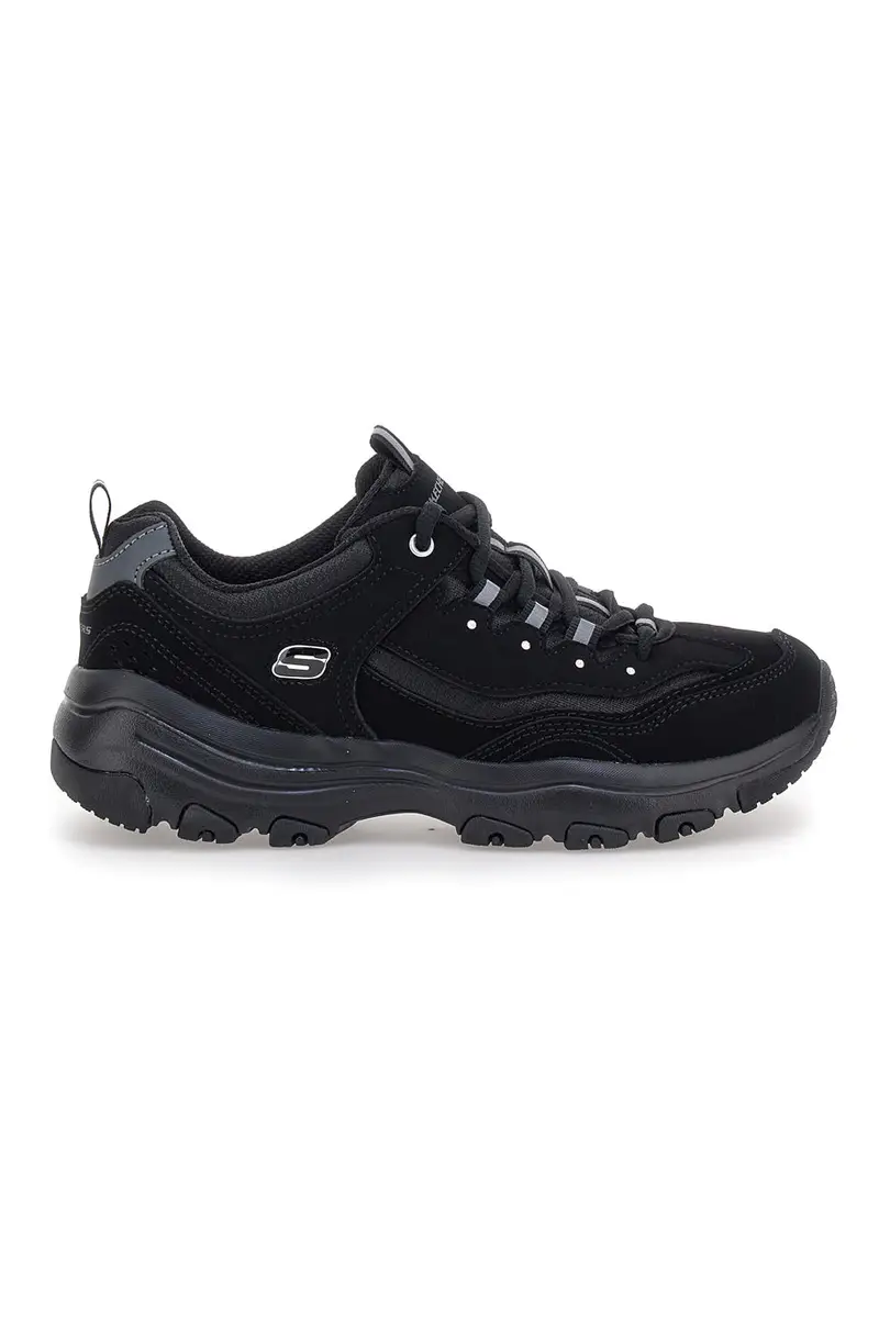 Sneakers nere in pelle e mesh con Memory Foam Skechers I-Conik [NERO]