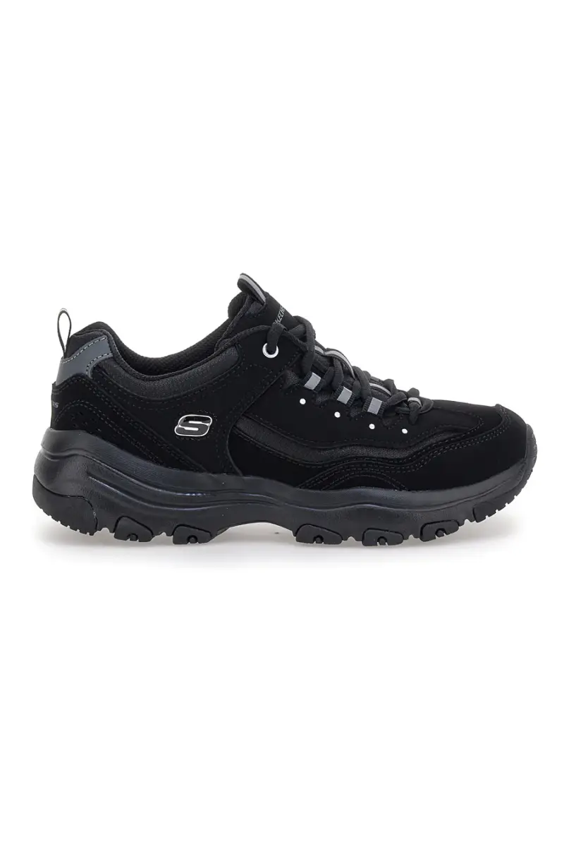 Sneakers nere in pelle e mesh con Memory Foam Skechers I-Conik [NERO]