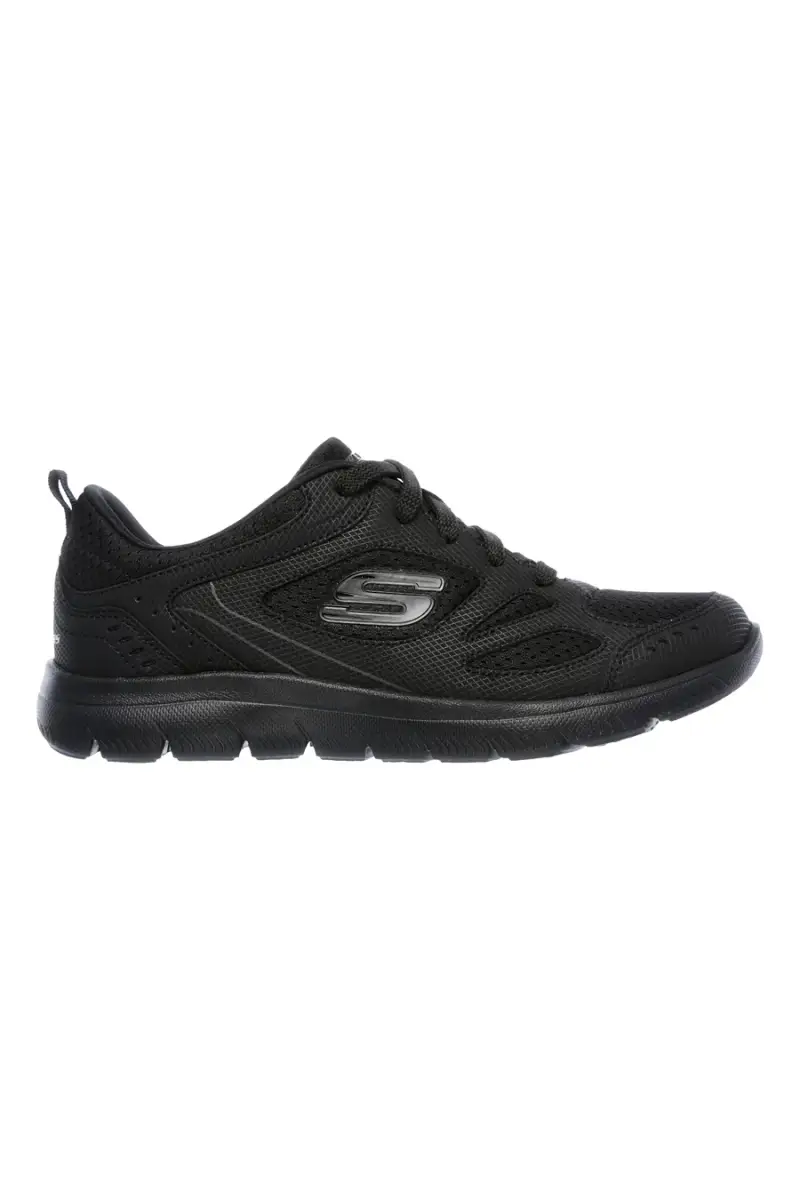 Sneakers nere in pelle e mesh con Memory Foam Skechers Summits Suited [NERO]