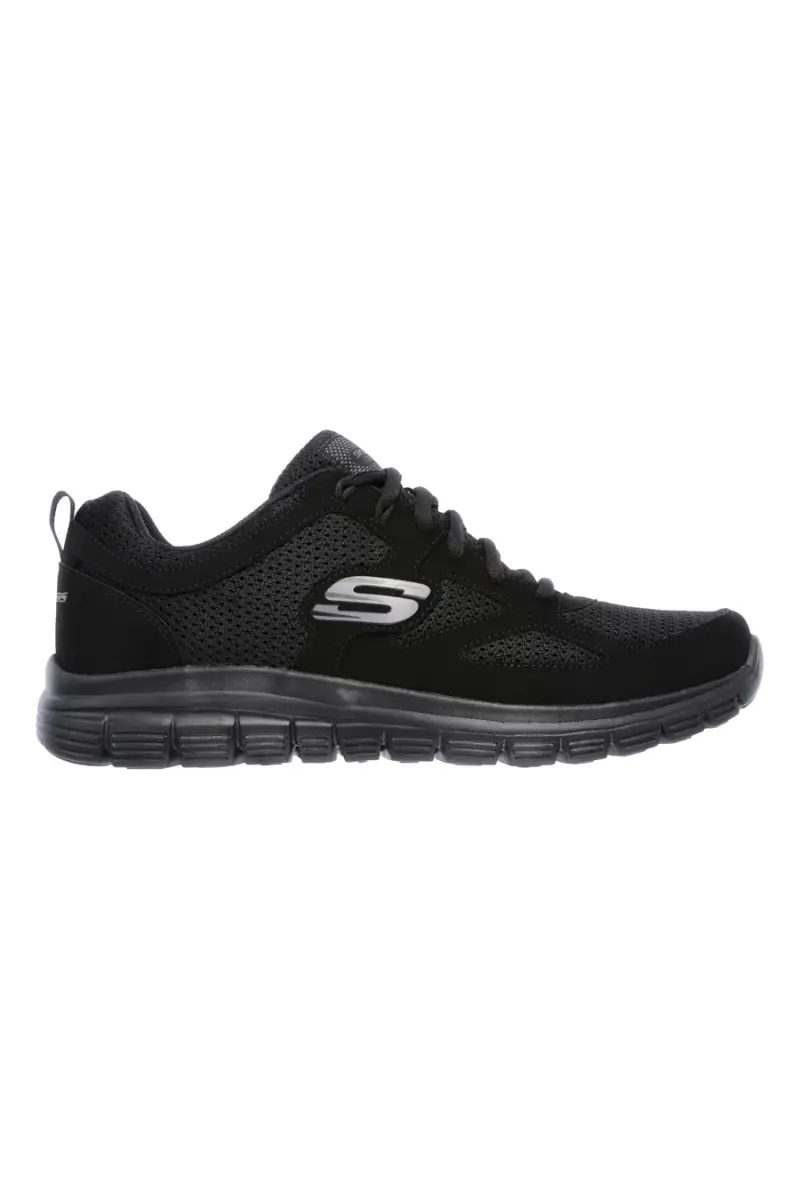 Sneakers nere in pelle e mesh con soletta memory foam Skechers Burns Agoura da Uomo [NERO]
