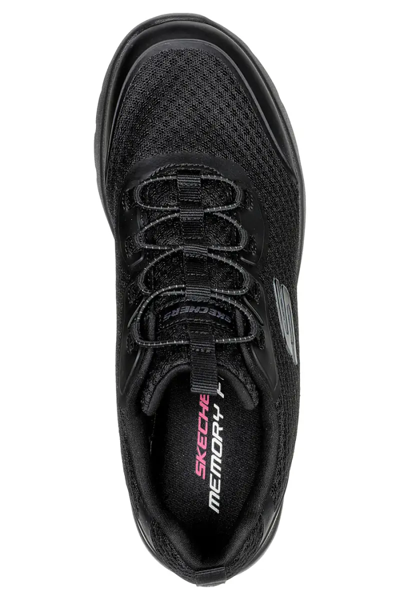 Sneakers nere leggere con lacci elasticizzati Skechers Dynamight 2 0 Social Orbit [NERO] miniatura 5