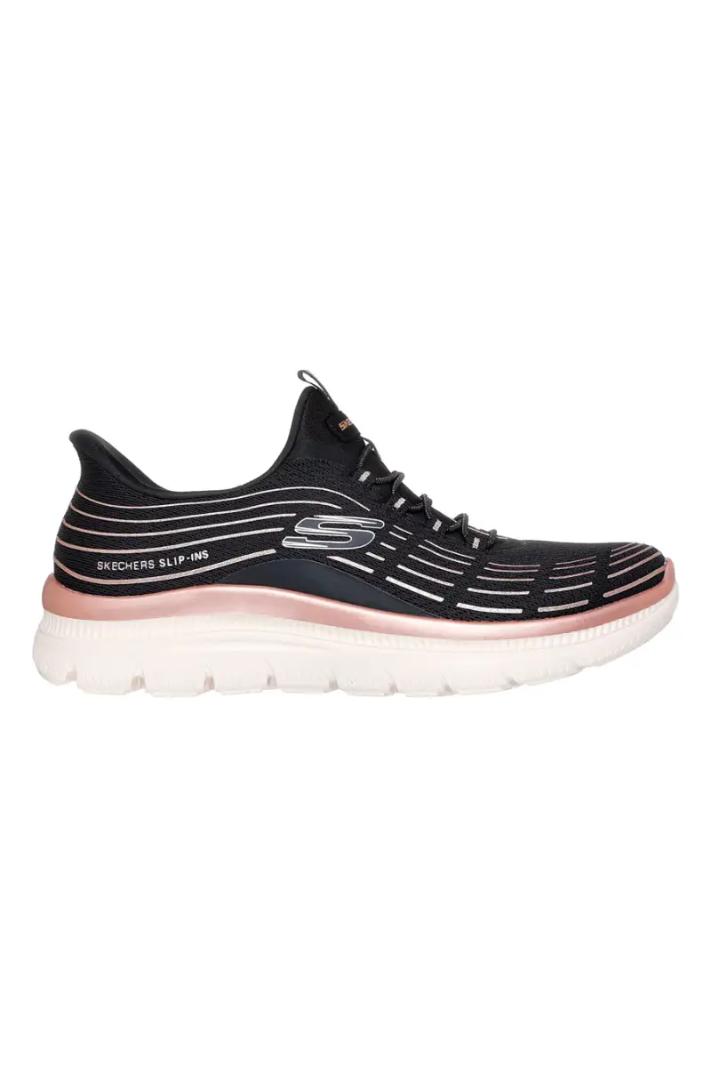 Sneakers nere leggere in tessuto traspirante Skechers Summits Plus Soft Luster [BLACK]