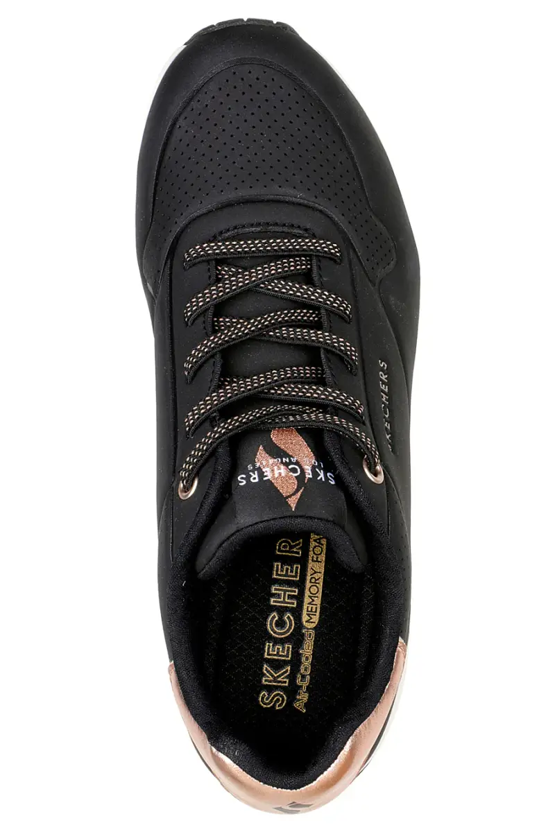 Sneakers Nere Skechers Street Uno Shimmer Away [NERO] miniatura 3